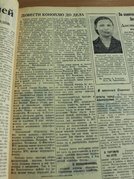 Уборка урожая конопли в 1957 году